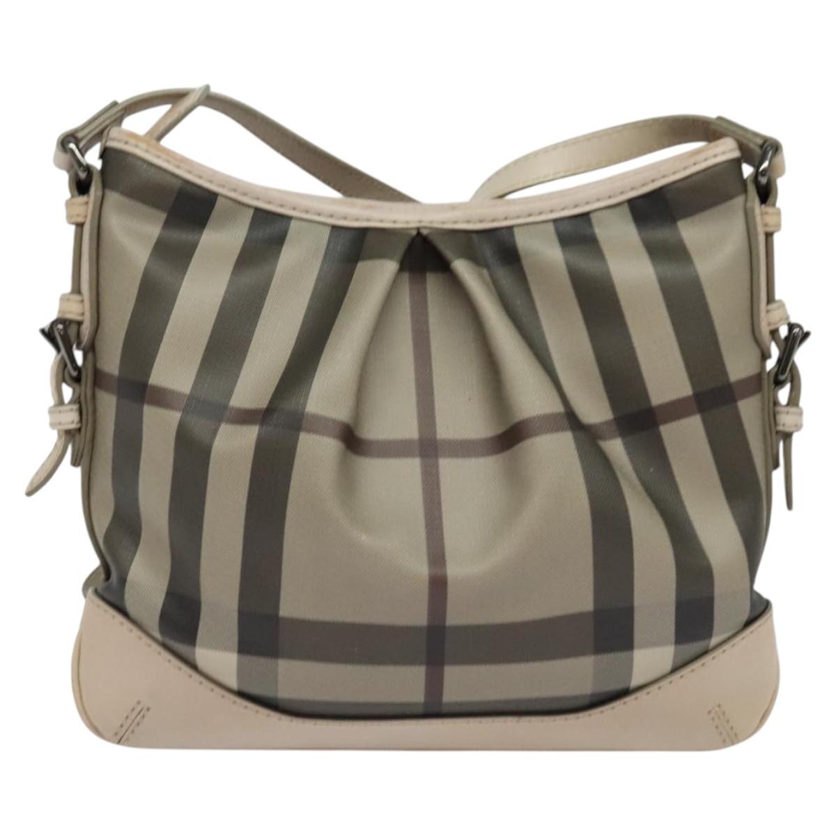 Burberry Nova Check Khaki Shoulder Bag Canvas