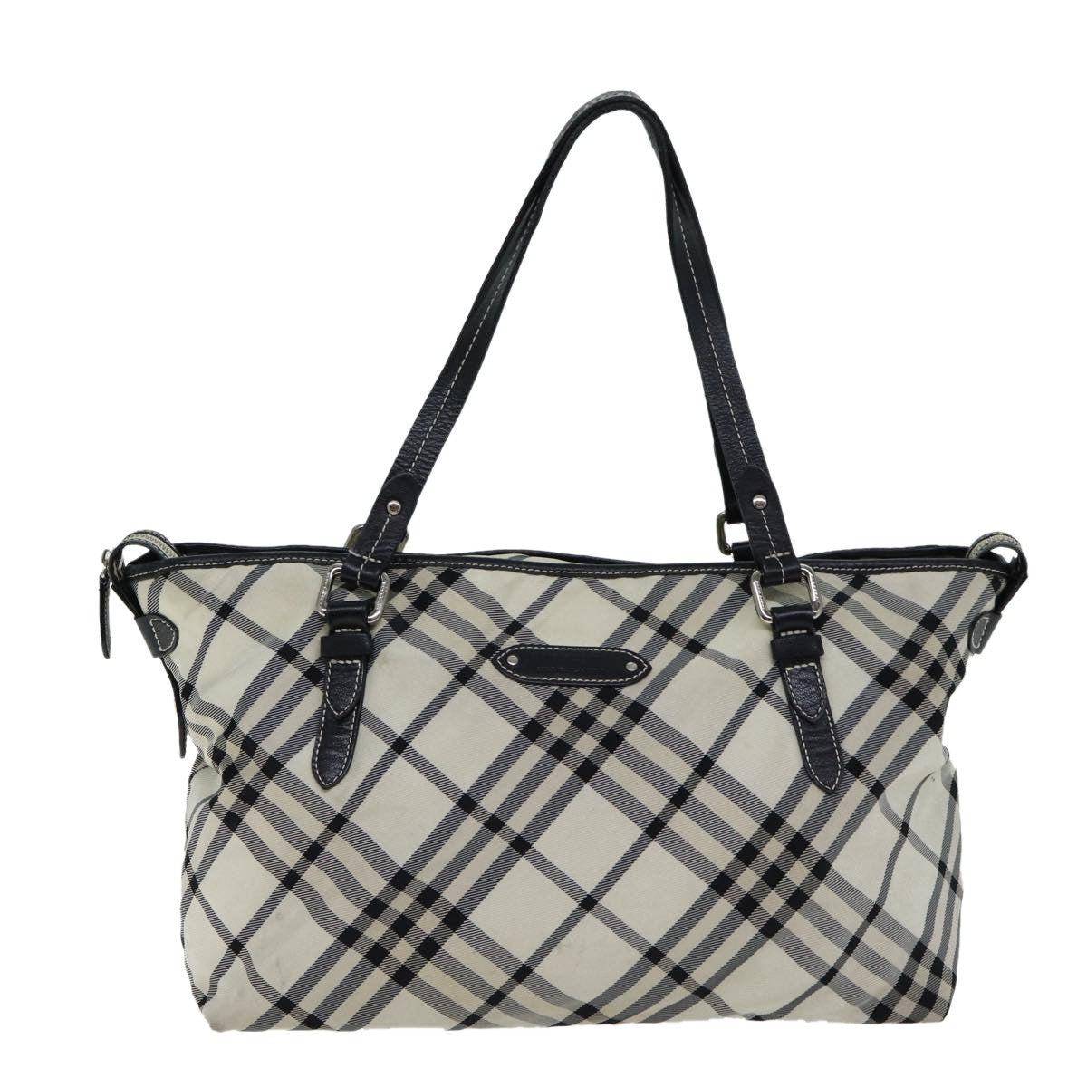 Burberry Label Tote Bag Canvas Beige Blue Tote Bag 2