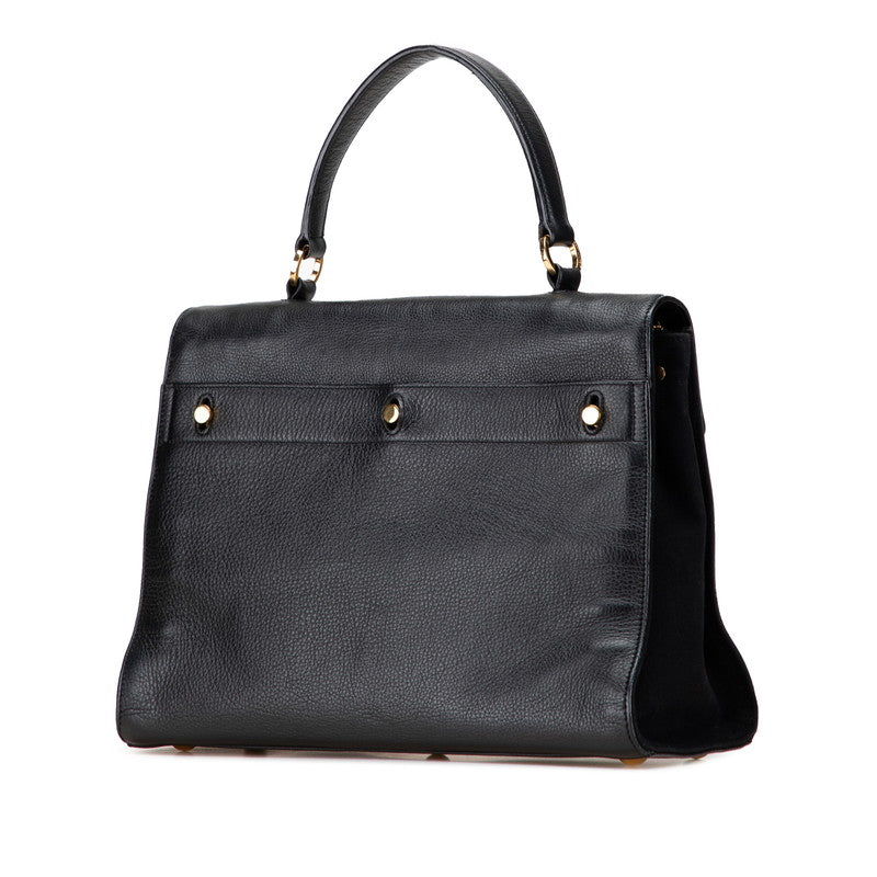 YSL Saint Laurent Two 2Way Bag Leather Travel Bag