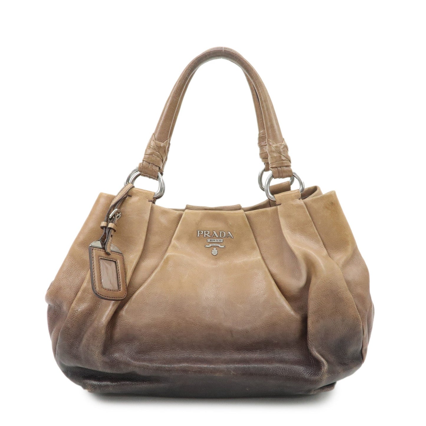 Tote Bag Shoulder Bag HDW Leather Black Beige