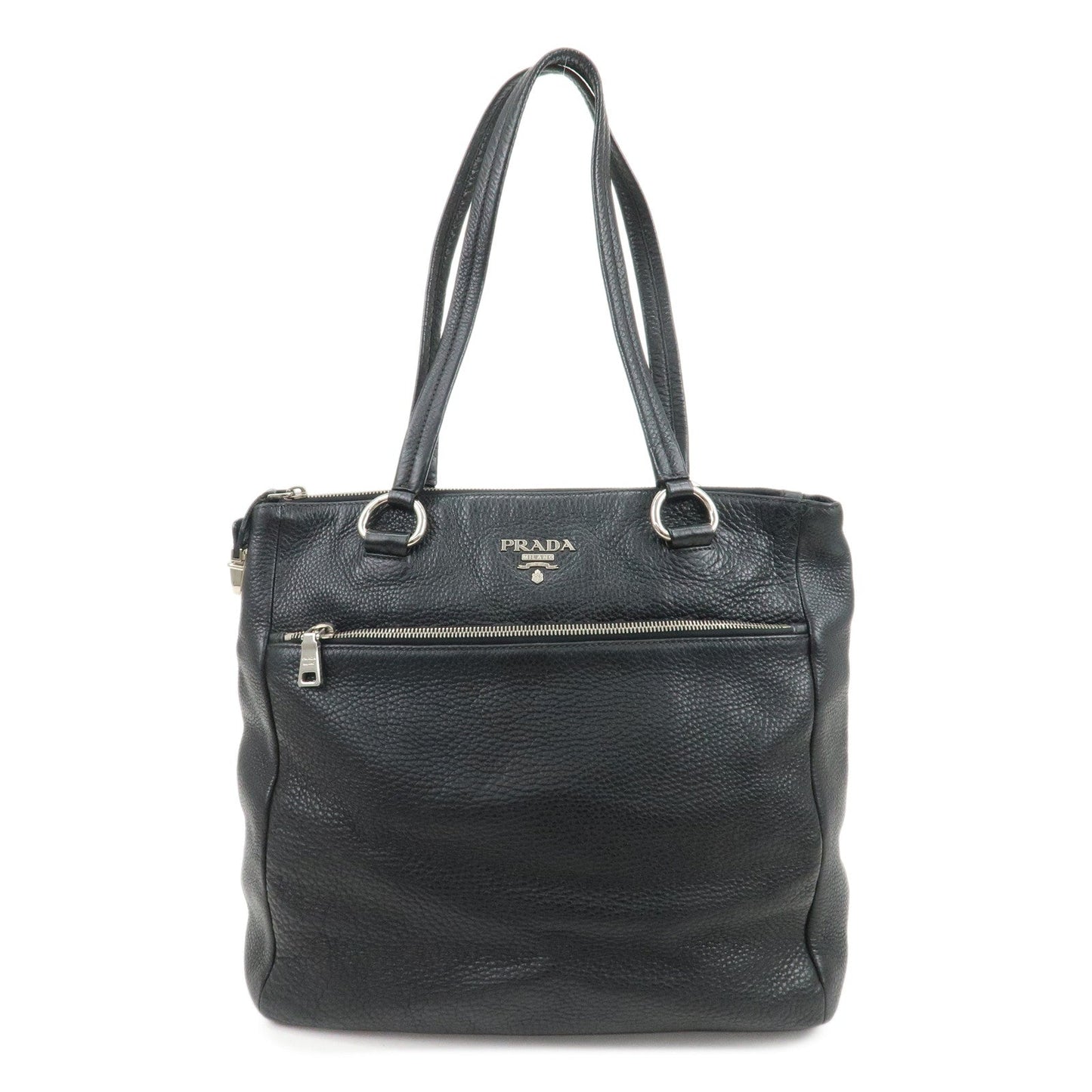 Tote Bag Shoulder Bag Hand Bag Leather Black Logo