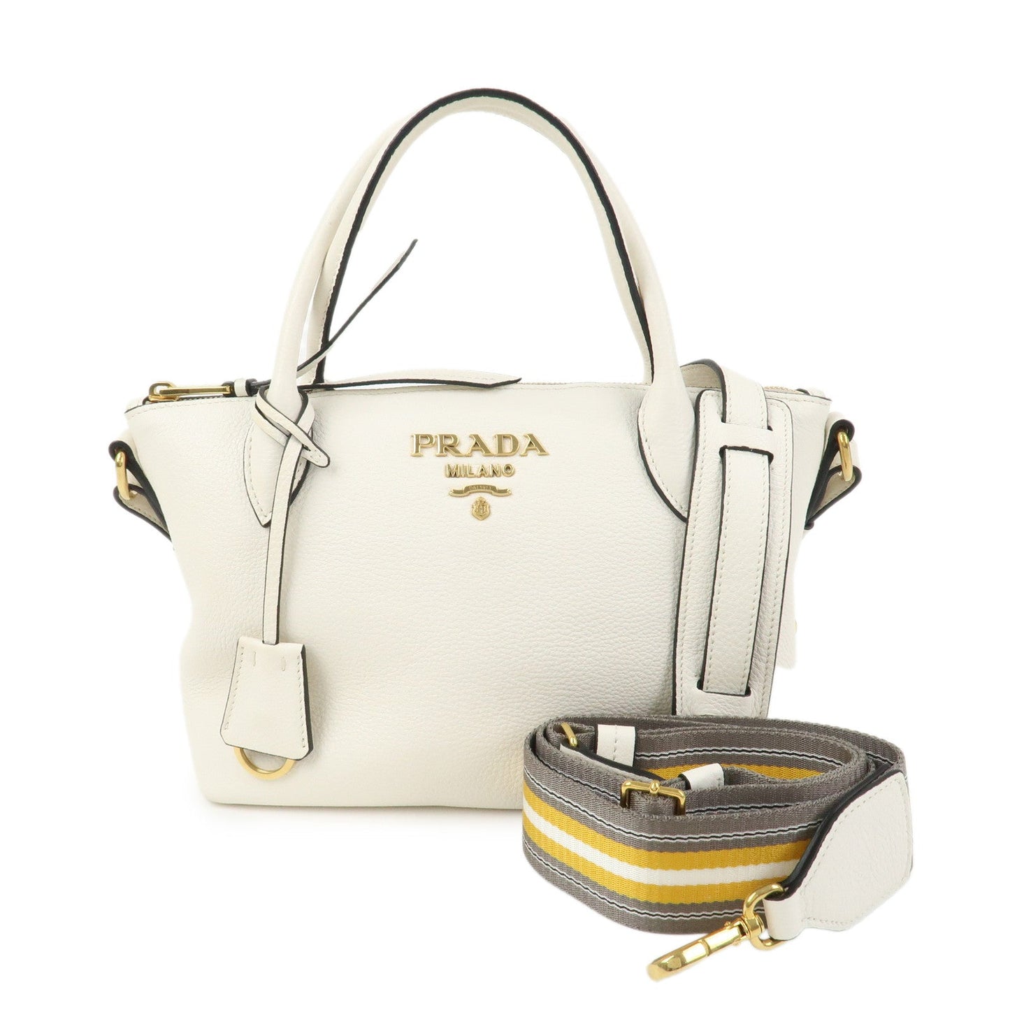 Shoulder Bag Daino 2Way Bag Hand Leather Vitello White