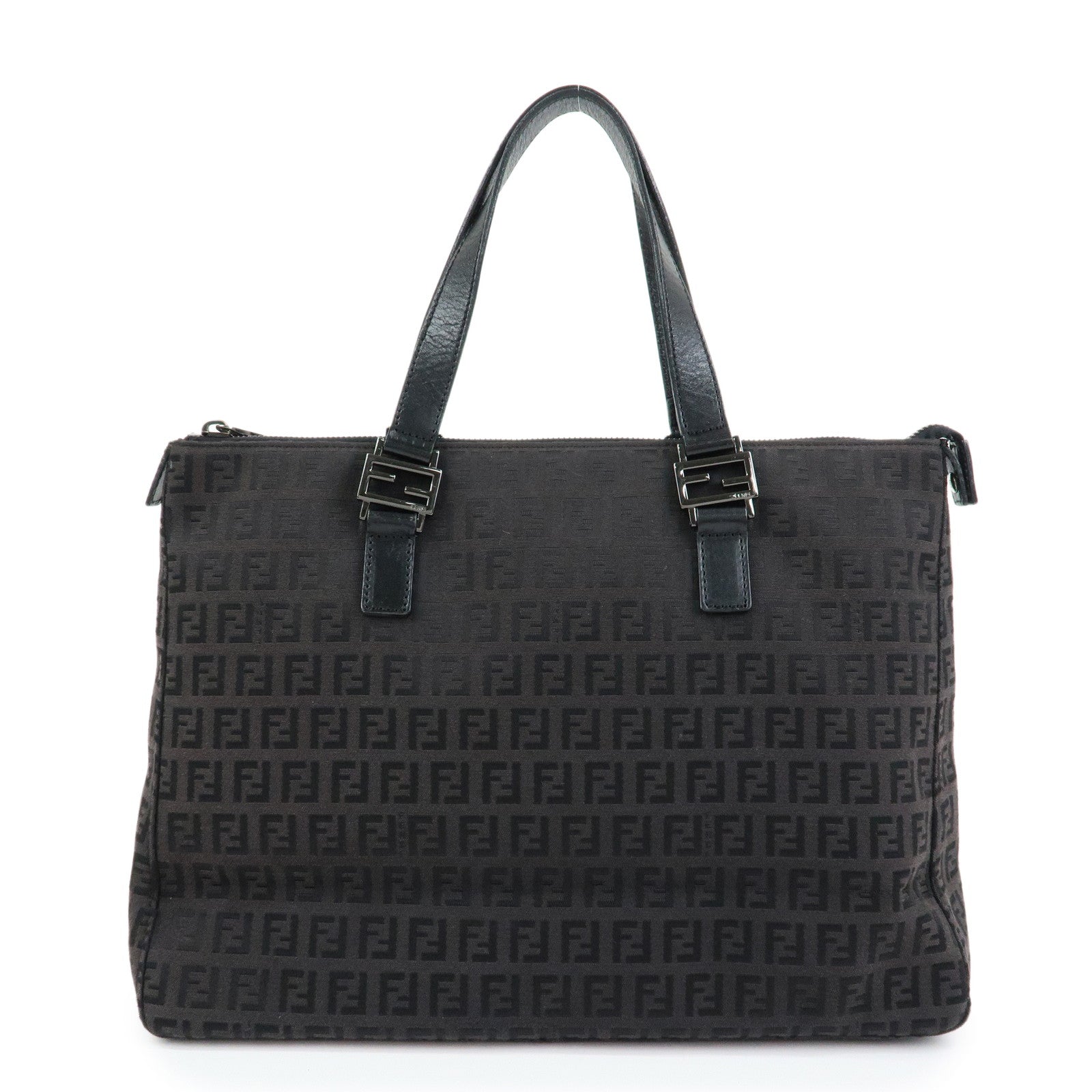 Tote Bag Zucchino Hand Bag 2 Leather Canvas Black