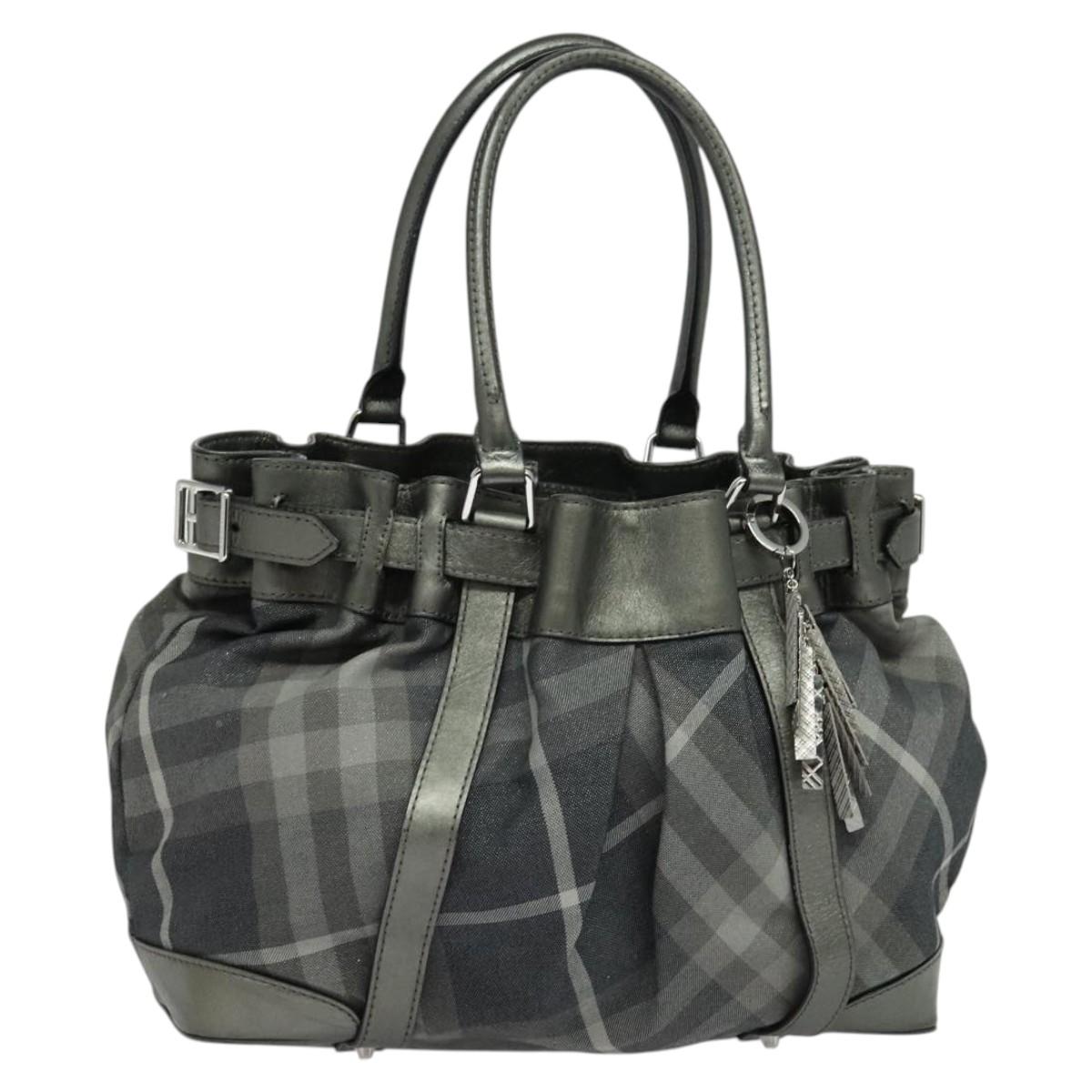 Burberry Nova Check Tote Bag Canvas Black Tote Bag 3