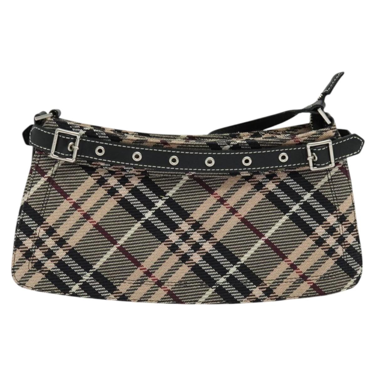 Burberry Label Multicolour Shoulder Bag Canvas Blue