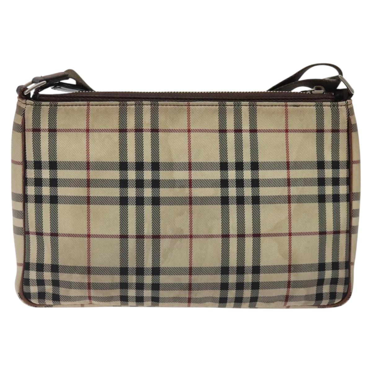 Burberry Nova Check Synthetic Shoulder Bag Beige Shoulder Bag 4
