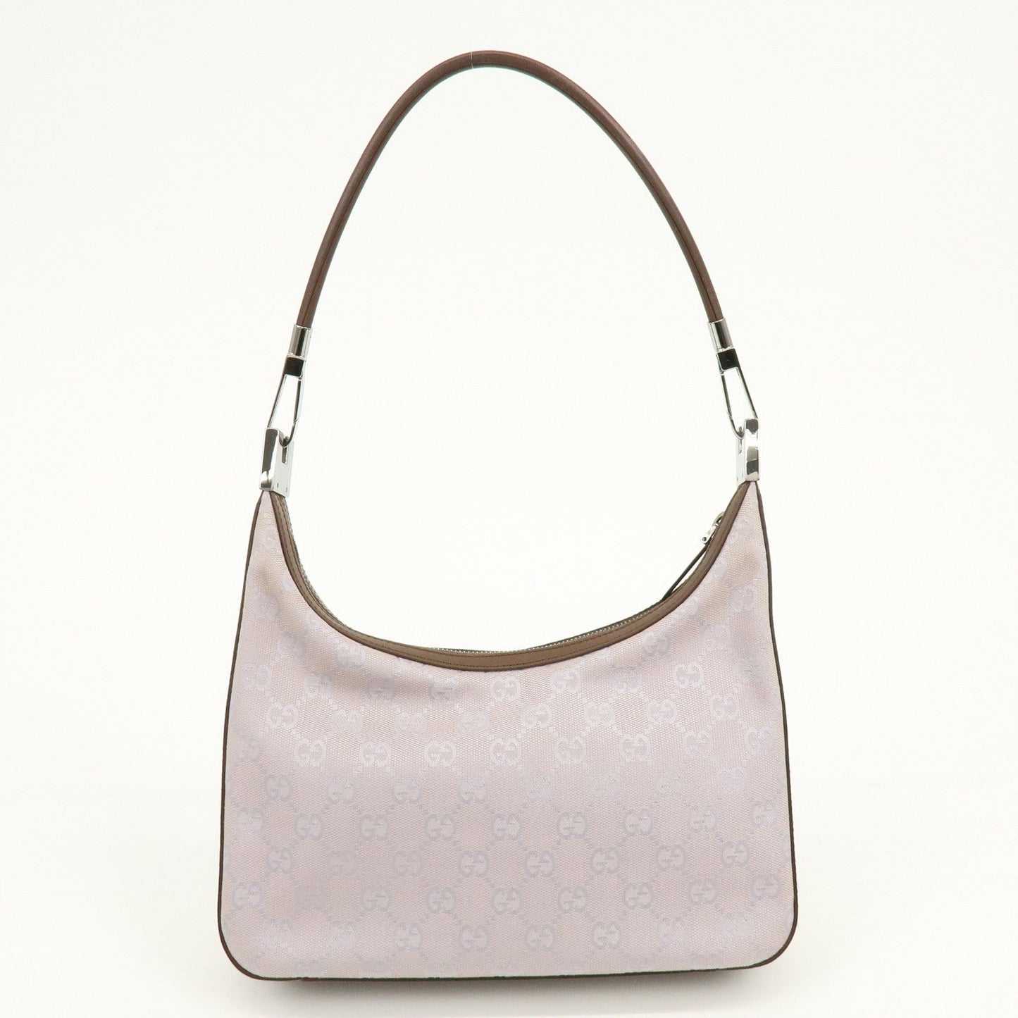 GUCCI GG Canvas Leather Shoulder Bag Hand Bag Purple Brown 01233