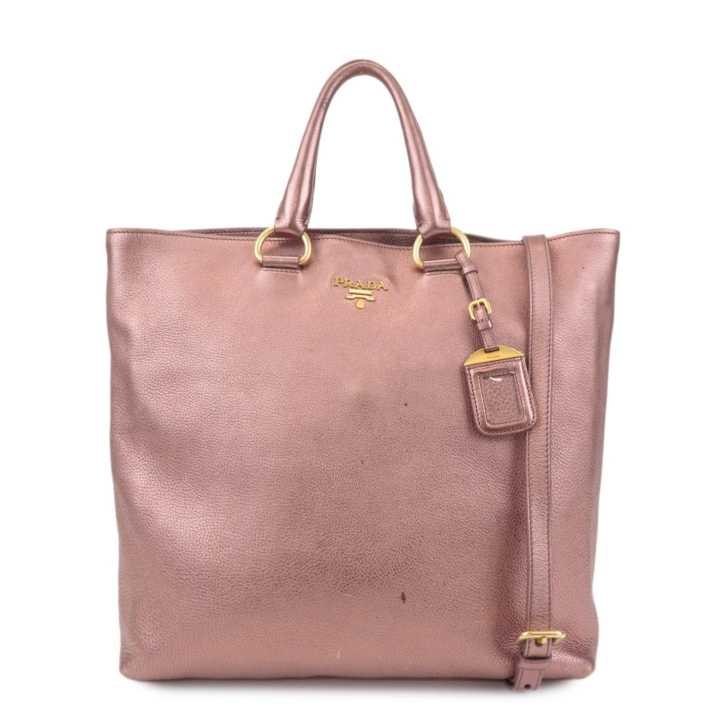Tote Bag 2Way Shoulder Bag Metallic d Leather Pink