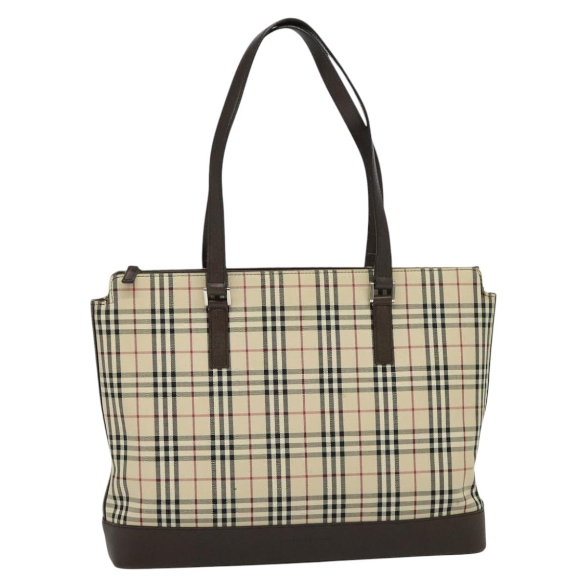 Burberry Nova Check Tote Bag Canvas Beige Tote Bag 102