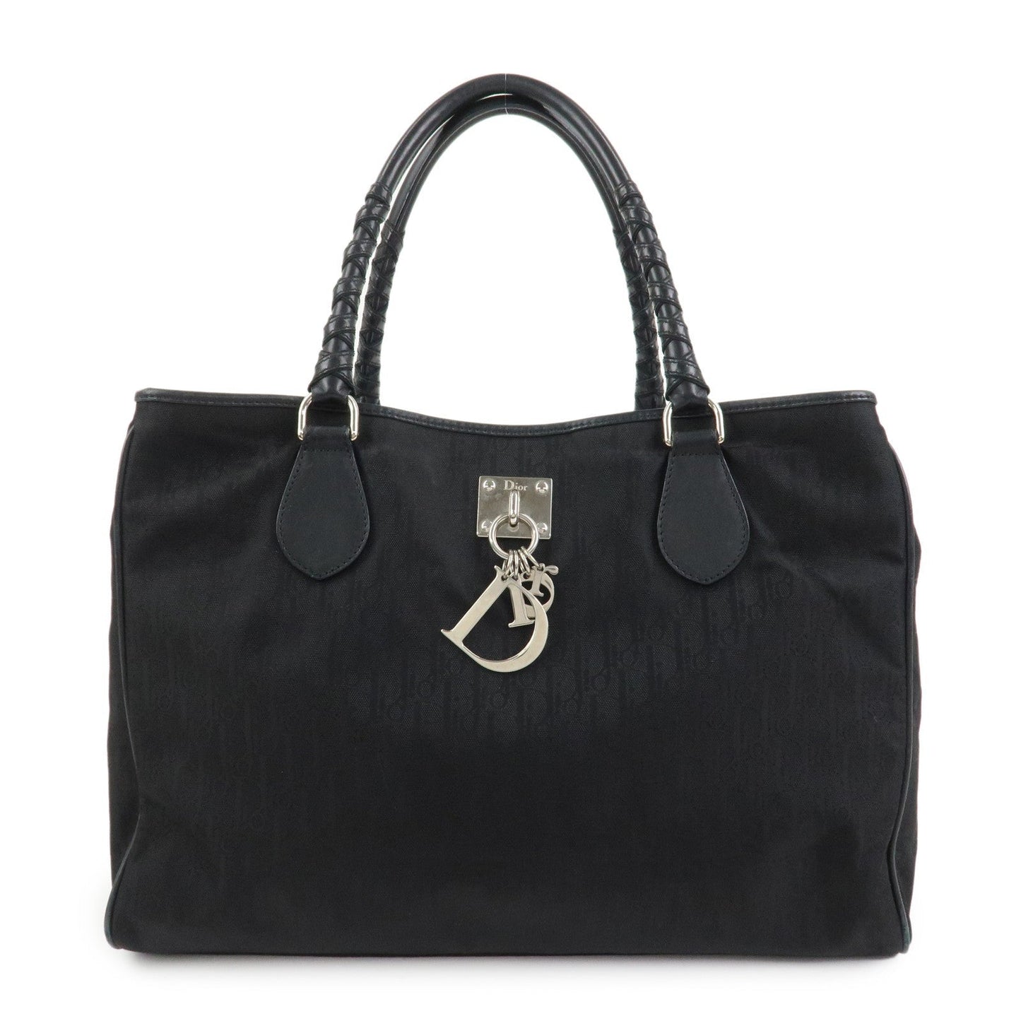 Dior Shoulder Bag Christian Trotter Lovely Leather Canvas Nylon