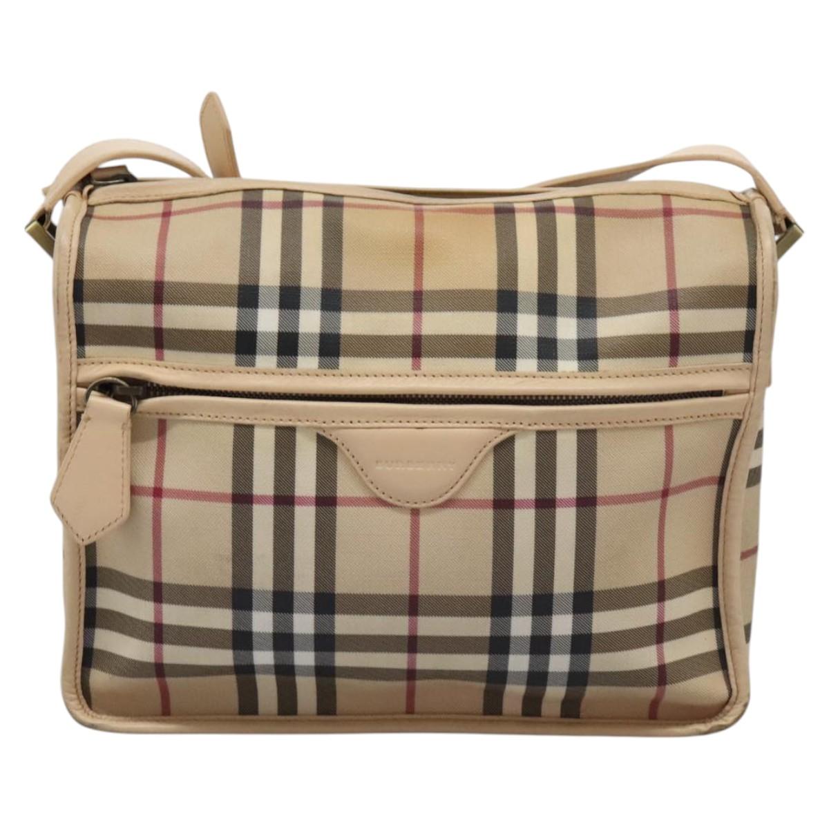Burberry Nova Check Shoulder Bag Canvas Beige Shoulder Bag 79