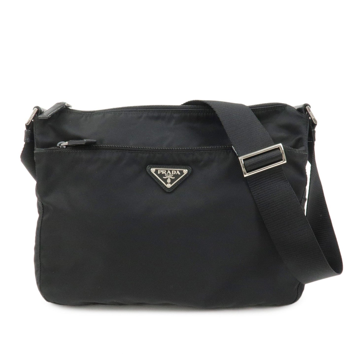 Crossbody Bag Triangle Shoulder Bag Nylon Black Logo