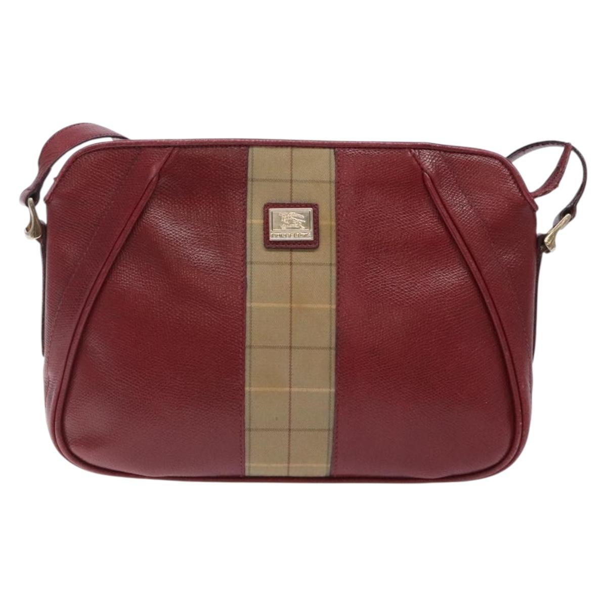 Burberry Shoulder Bag Leather Red