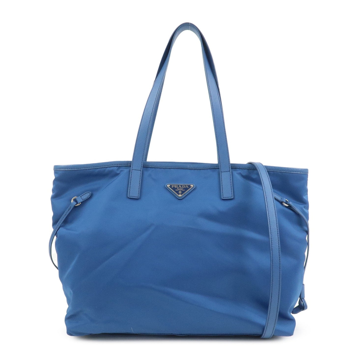Shoulder Bag Triangle 2Way Hand Leather Nylon Saffiano