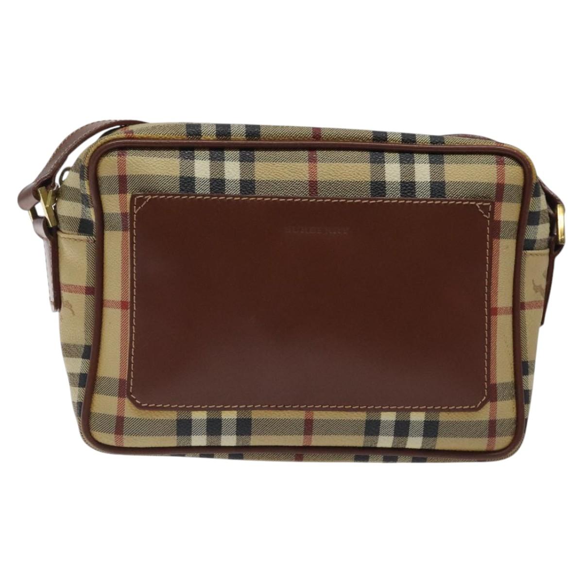 Burberry Haymarket Shoulder Bag Canvas Beige Shoulder Bag 1