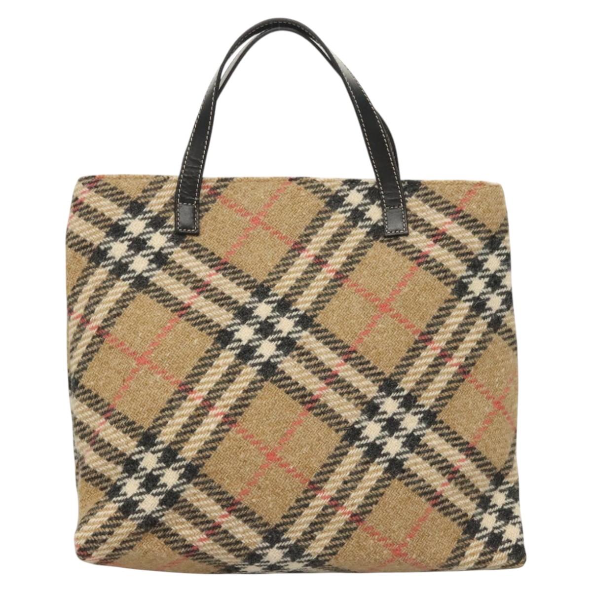 Burberry Nova Check Wool Tote Bag Beige Tote Bag 6