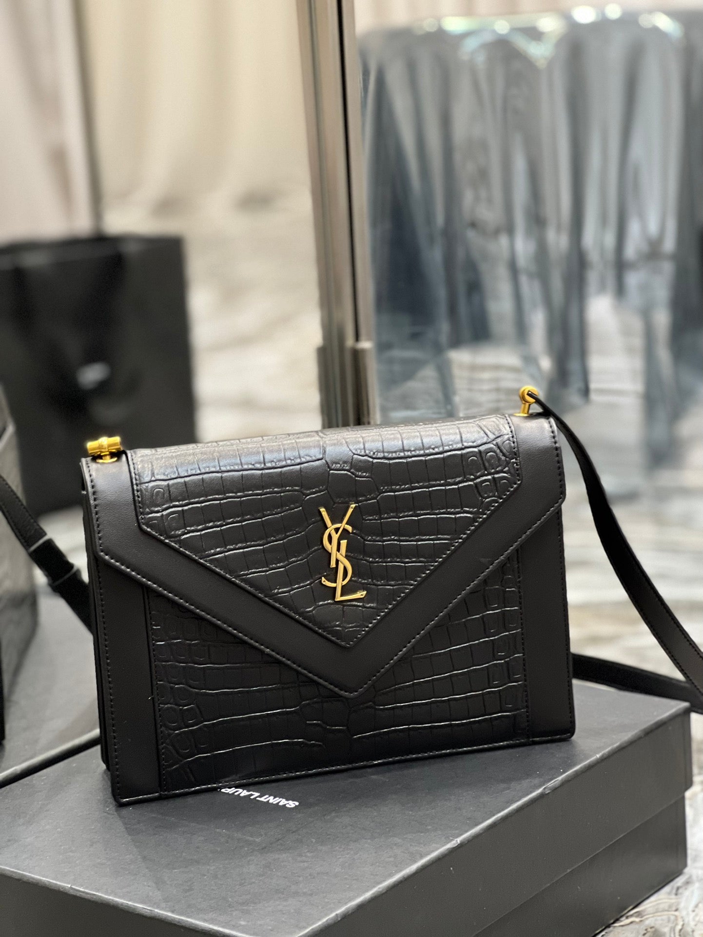 YSL Saint Laurent YSL Top Quality Gaby Satchel Bag In Black Gold Travel Bag
