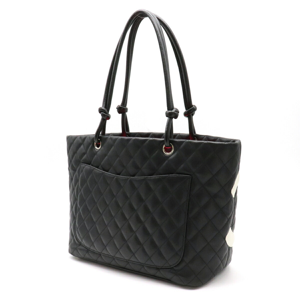 Chanel Cambon Line CocoMark Tote Shoulde Bag Soft Black White Shoulder Bag