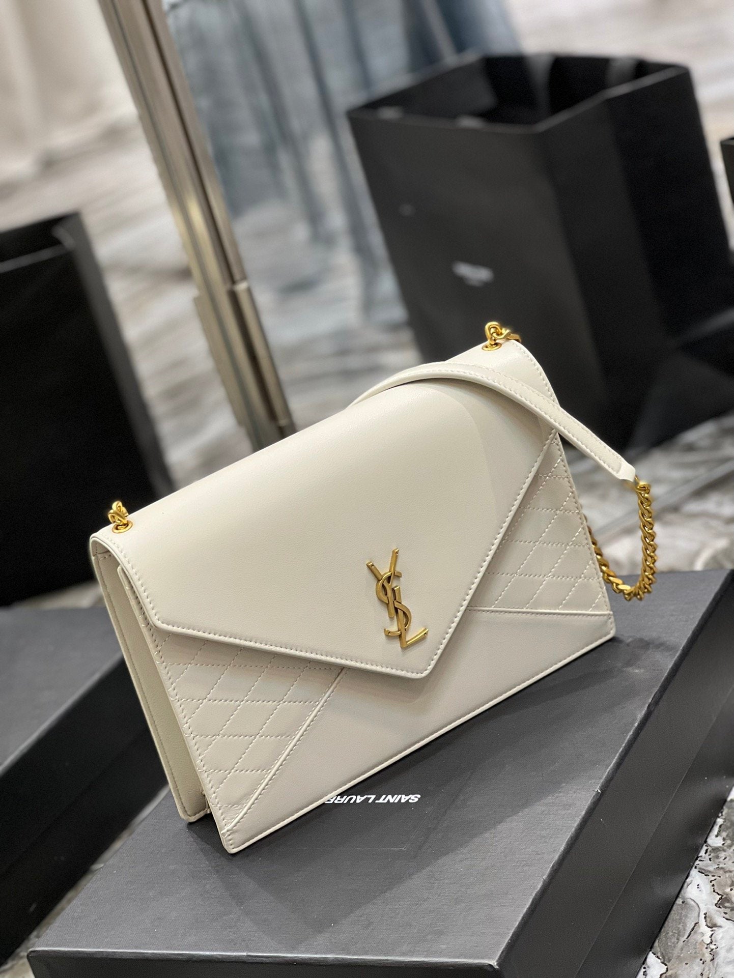 YSL Saint Laurent YSL Top Quality Gaby Bag With Hardware White Gold Travel Bag
