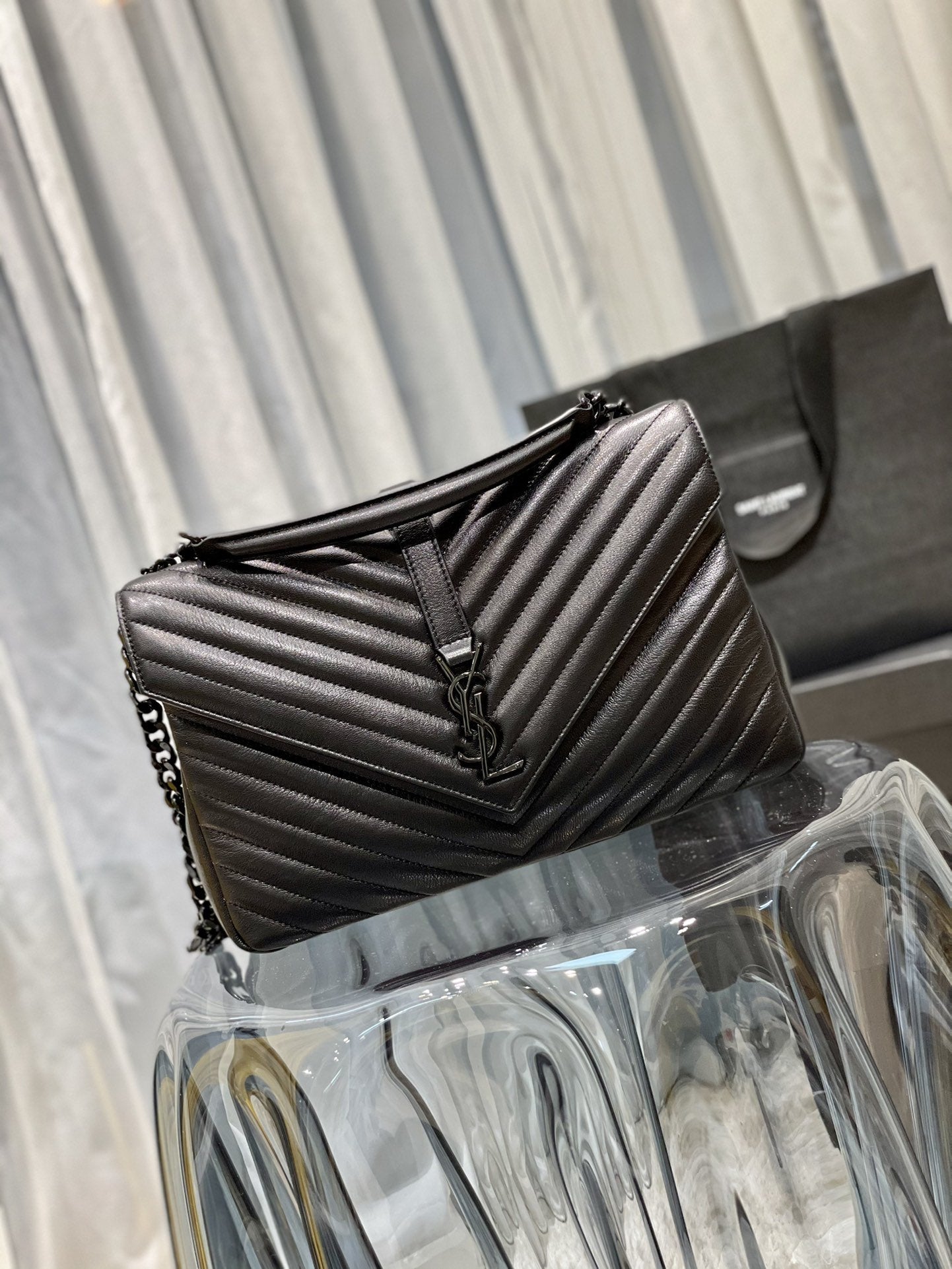 YSL Saint Laurent YSL Top Quality College Bag With Metal Black Large Travel Bag