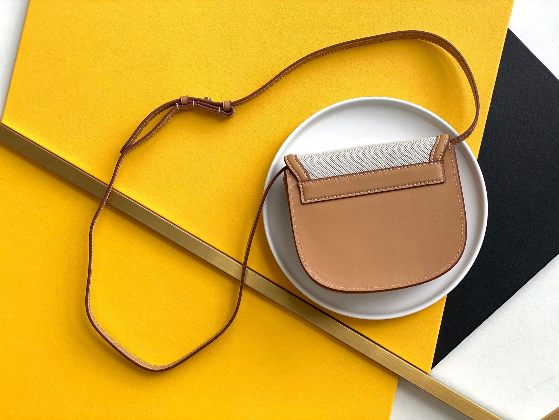 YSL Saint Laurent Kaia Hardware 7in 18cm Brown Gold Small Satchel Bag