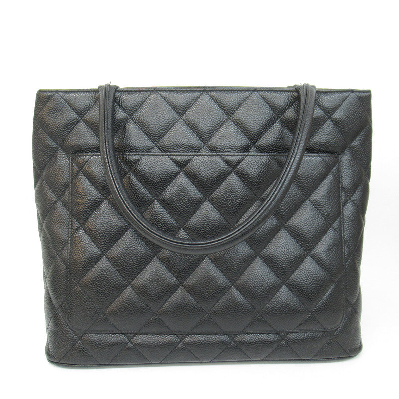 Chanel Reissue Tote Metal Fittings Caviar Skin Black Silver Tote Bag