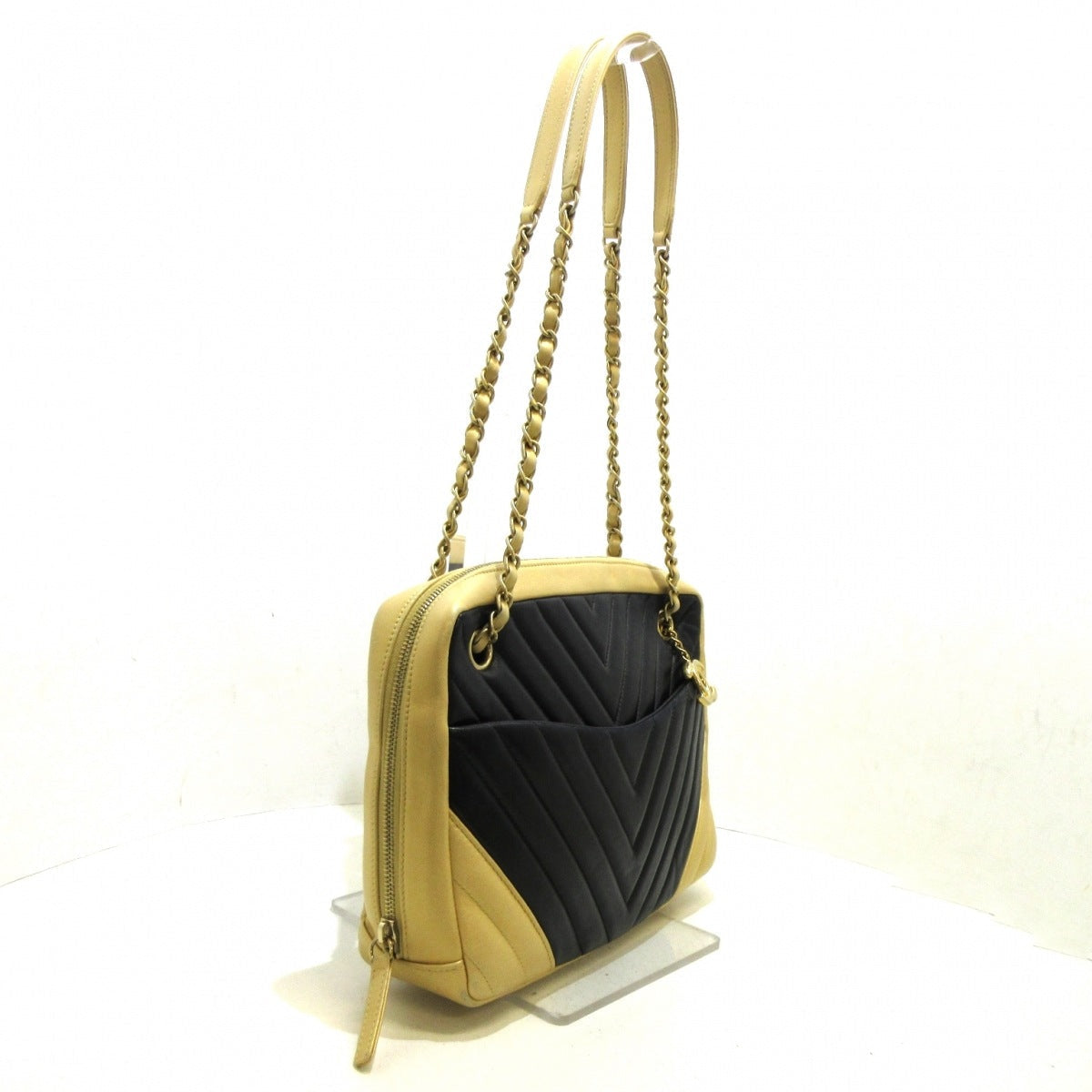 Chanel V Stitch Chevron Shoulder Bag Shoulder Chain