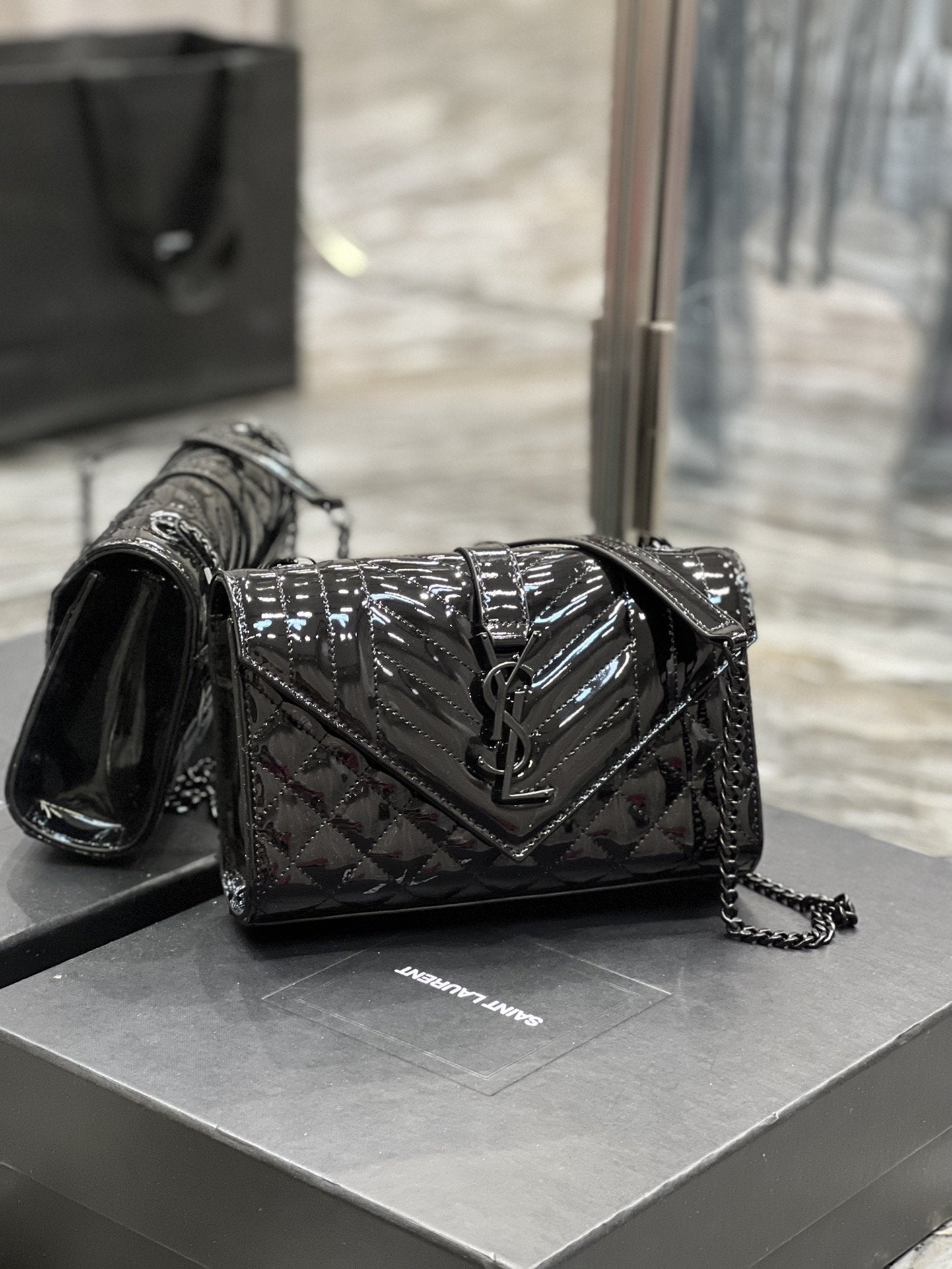 YSL Saint Laurent YSL Top Quality Envelope Bag In Mix Black Small Travel Bag