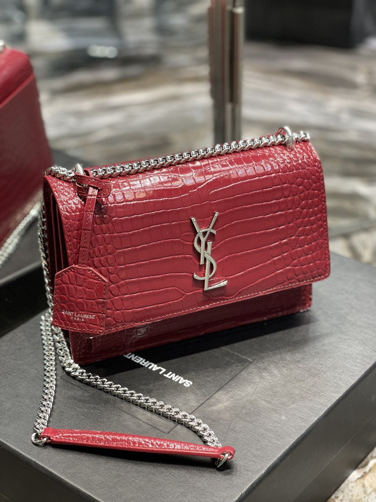 YSL Saint Laurent Sunset Handbag Chain Travel Bag 86In22Cm Ysl 3678