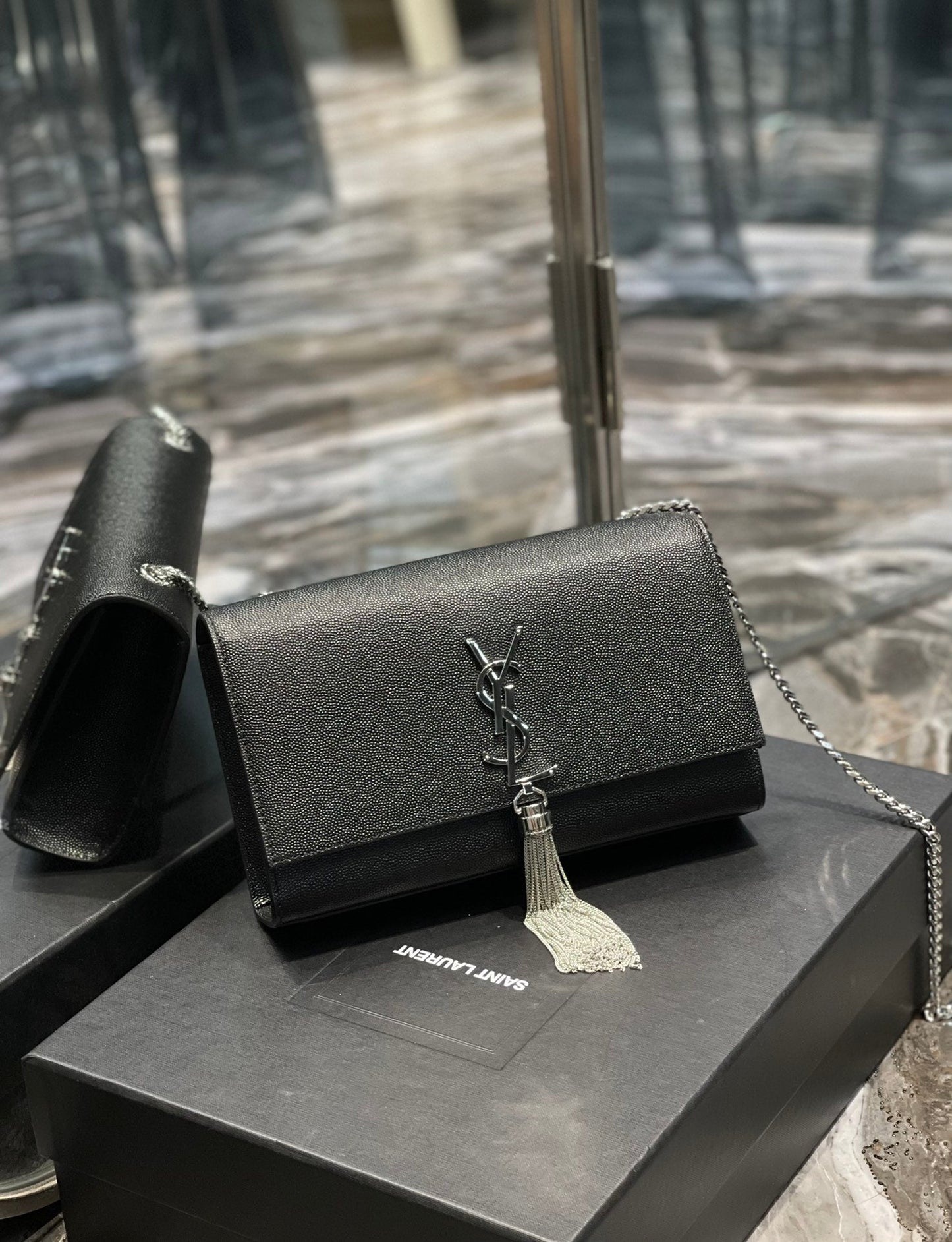 YSL Saint Laurent Ysl Saint Laurent Kata Medium Chain Bag Black Travel Bag Ysl 354119Bow0N1000 1736