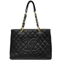Chanel Caviar Skin Coco Mark Handbag Matelasse Black Shoulder Bag