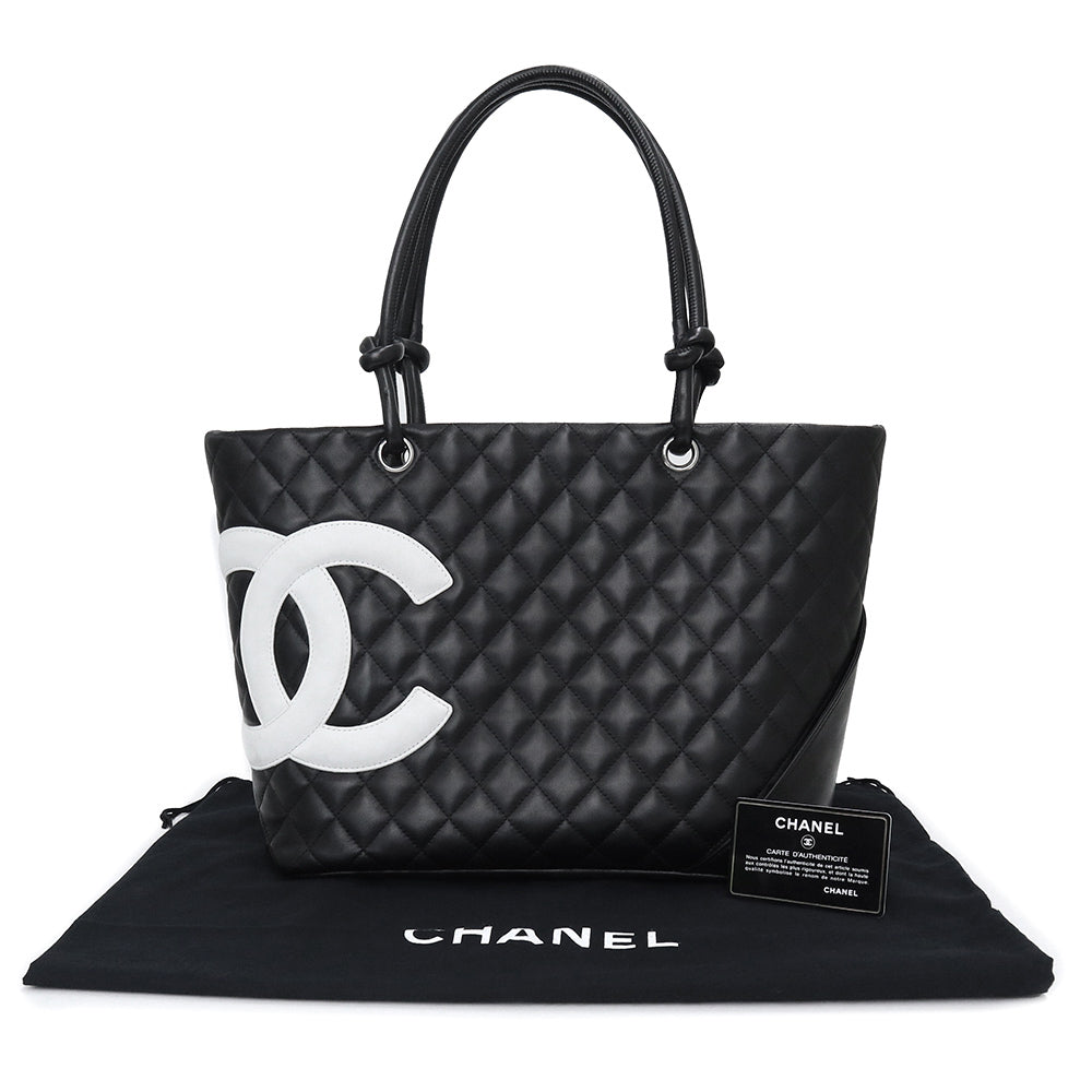 Chanel Cambon Line Tote Bag Calfskin Leather Large