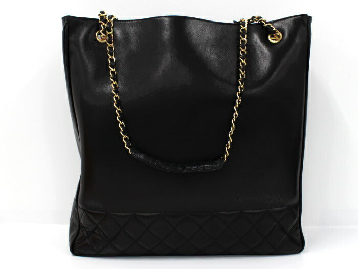 Chanel Chain Tote Bag Leather Matelasse