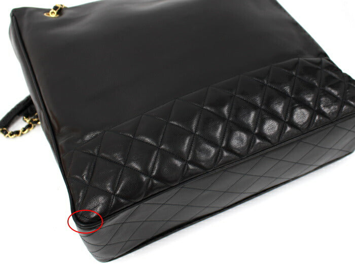 Chanel Chain Tote Bag Leather Matelasse