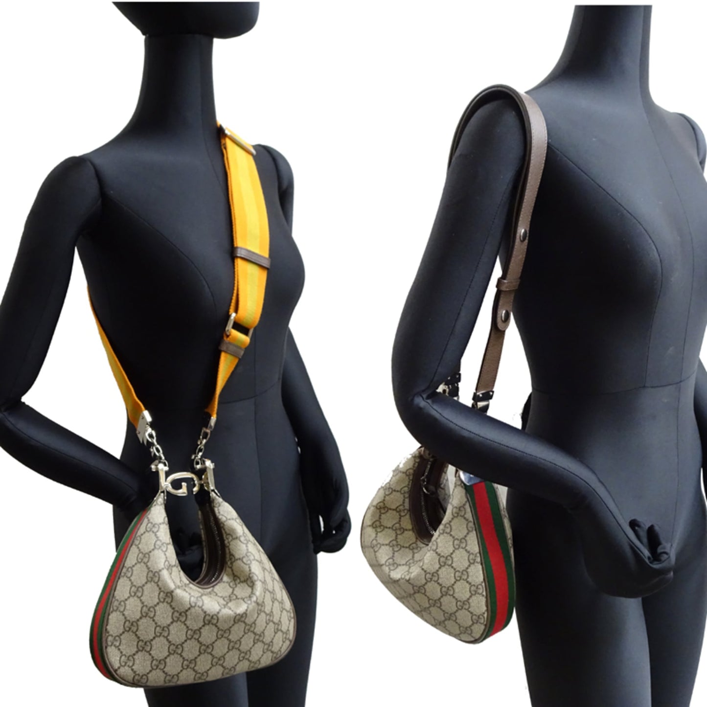 Gucci Beige Brown Orange Gg Supreme Leather Shoulder Bag