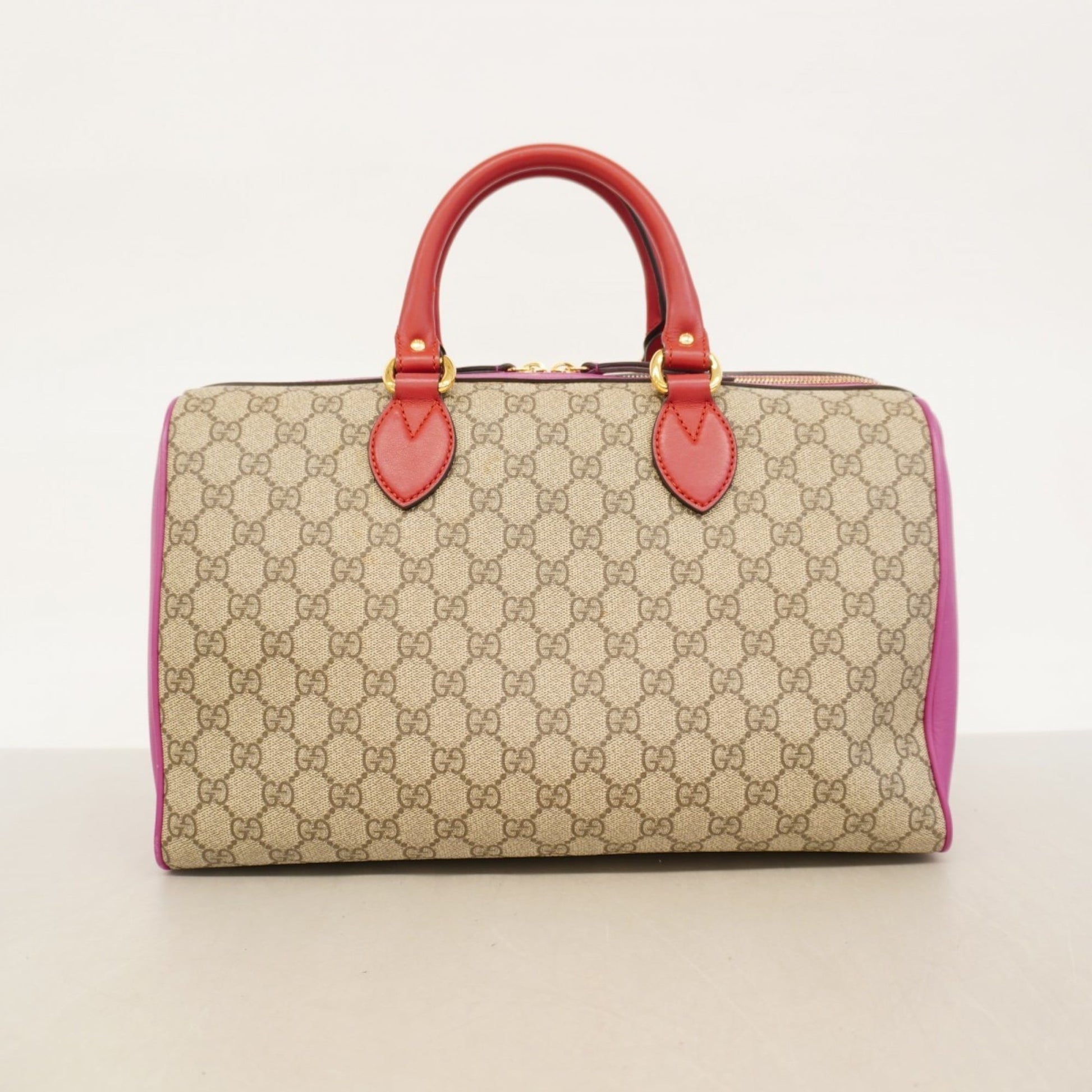 Gucci Brown Pink Red Color Pvc Handbag