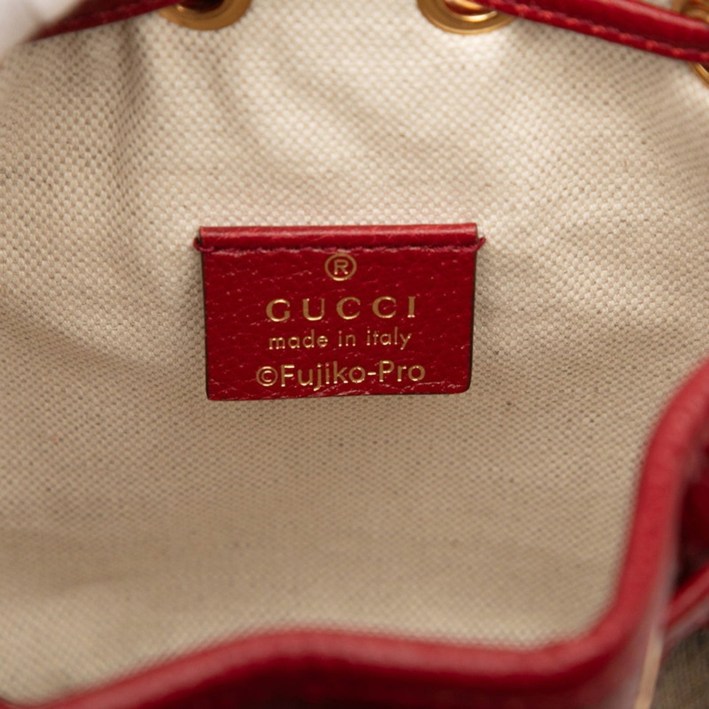 Gucci Brown Red Color Pvc Leather Shoulder Bag