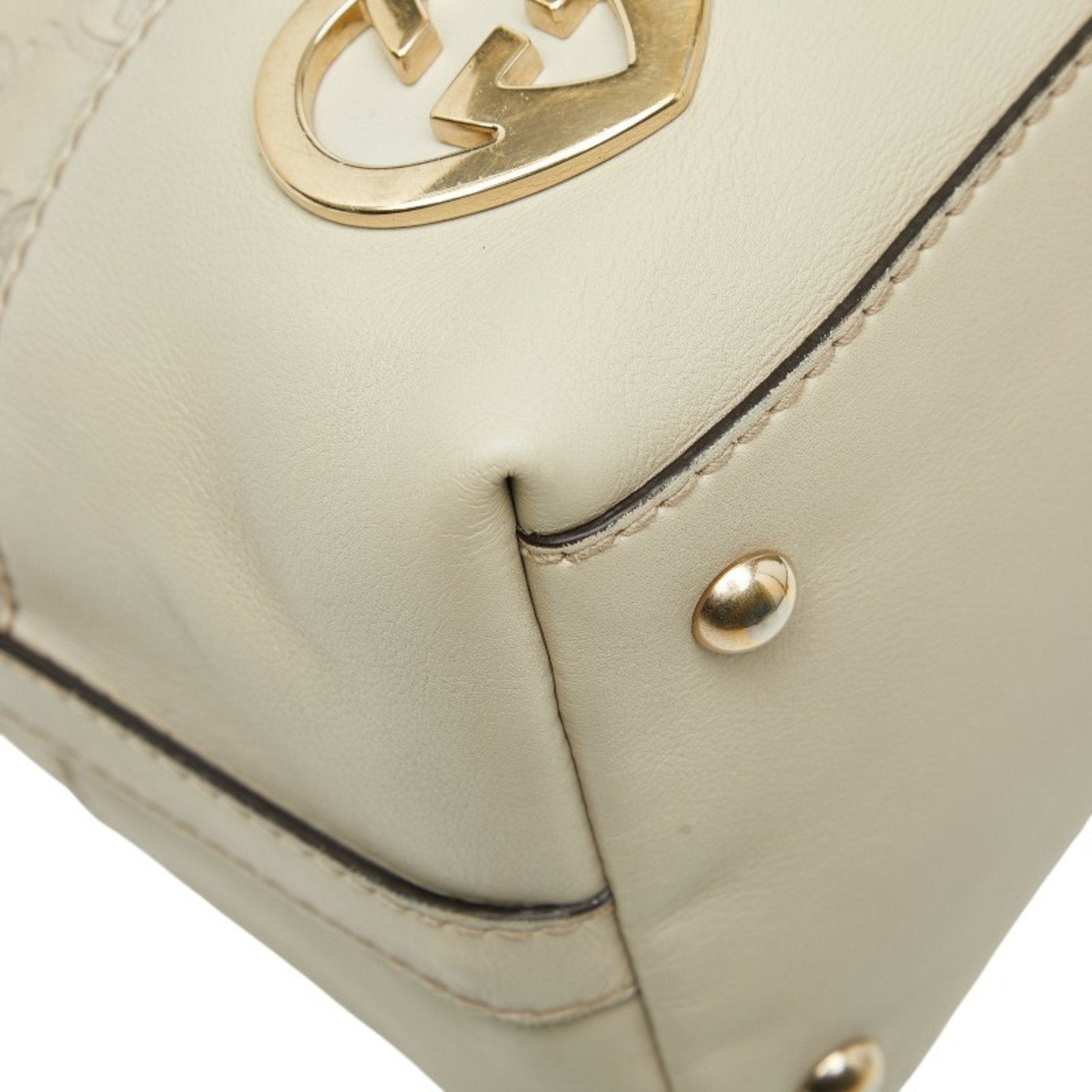 Gucci Guccissima White Leather Tote Bag