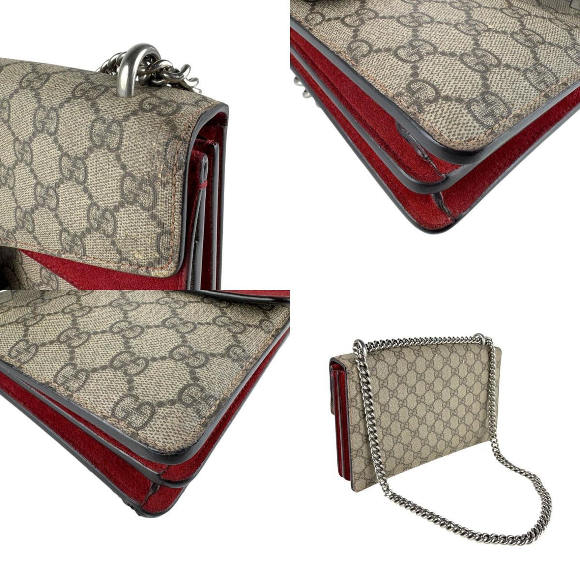 Gucci Brown Red Color Gg Supreme Shoulder Bag
