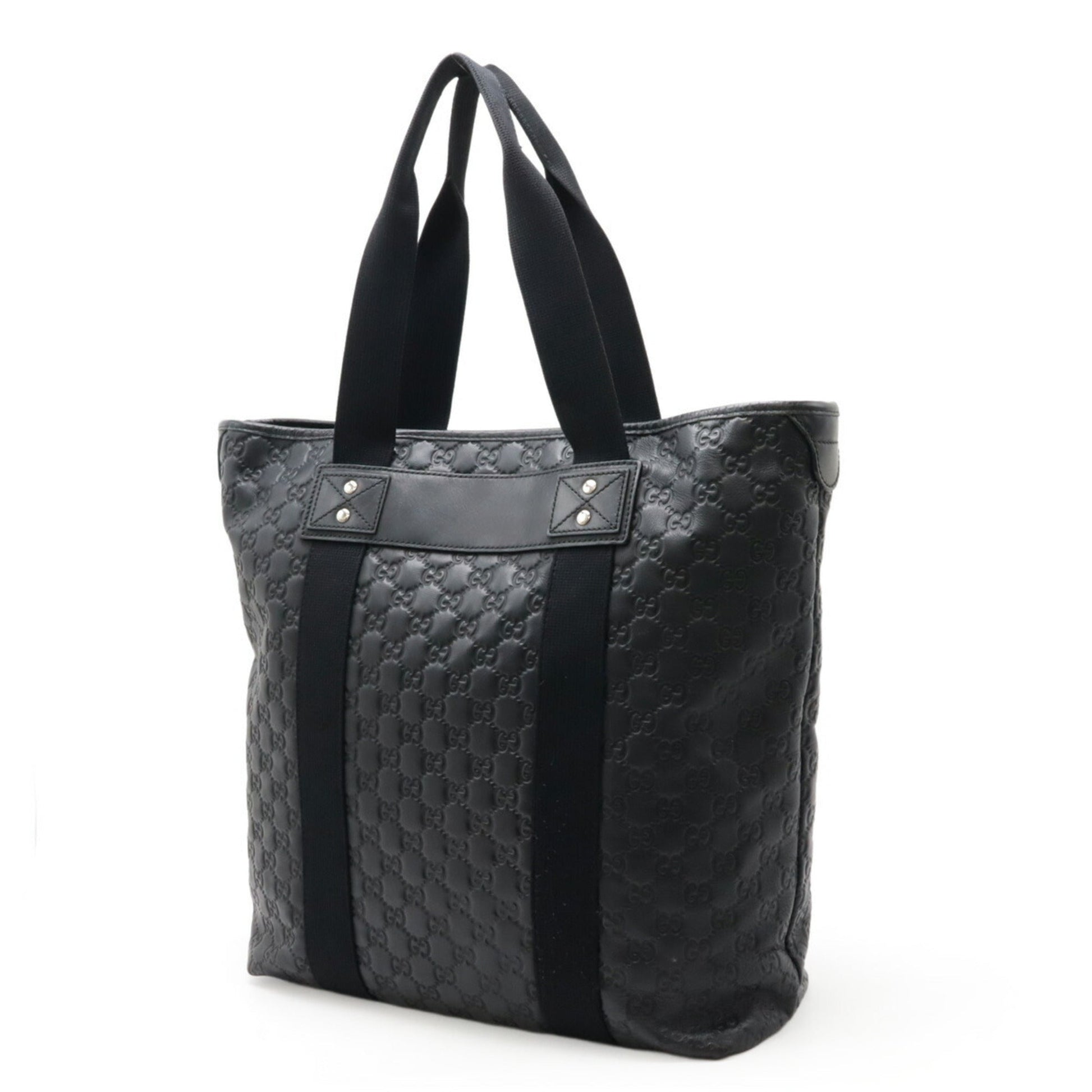Gucci Black Rubber Leather Shoulder Bag Tote Bag