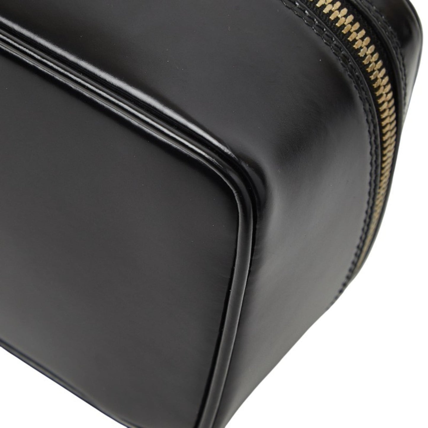 Gucci Black Leather Handbag Vanity Bag
