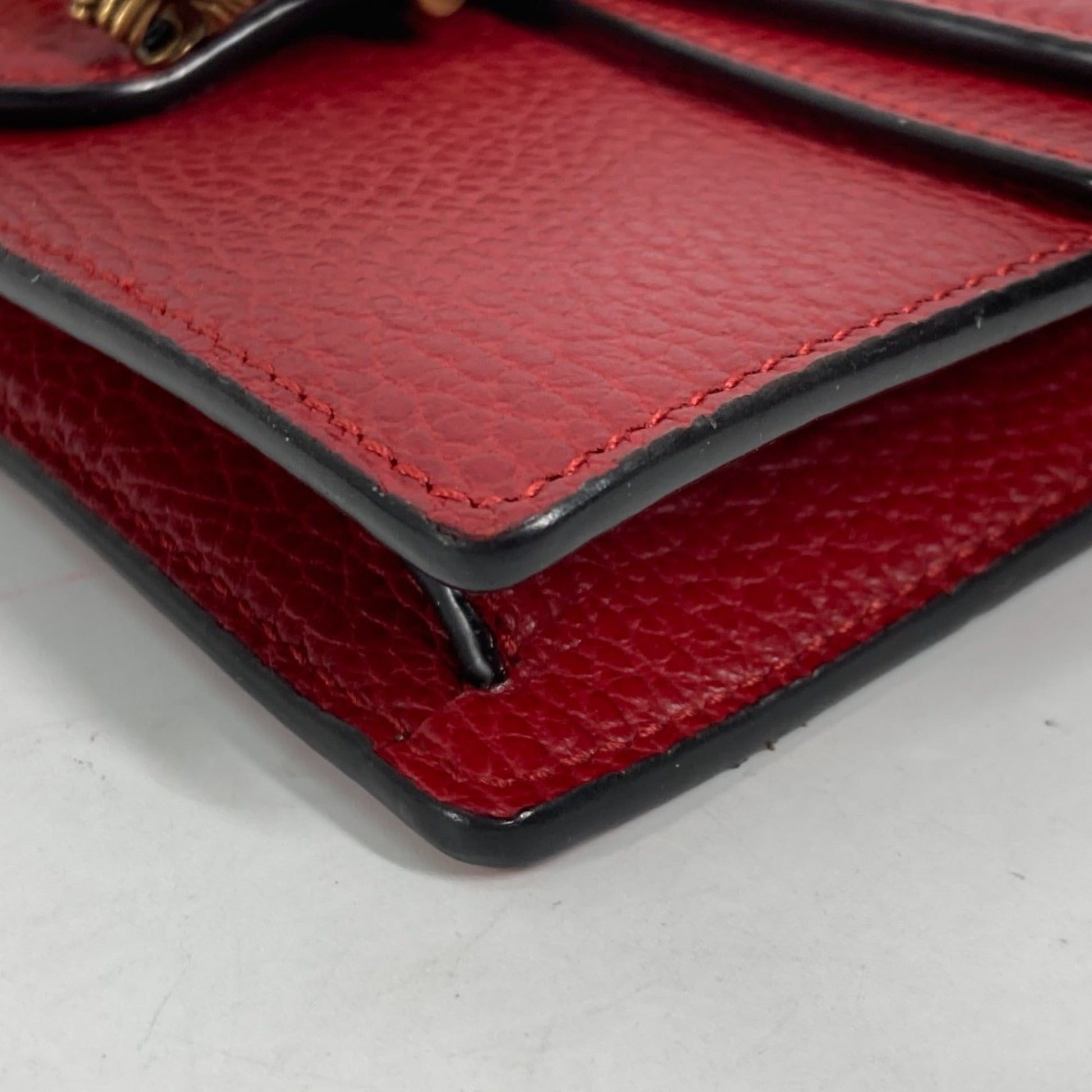 Gucci Red Leather Shoulder Bag