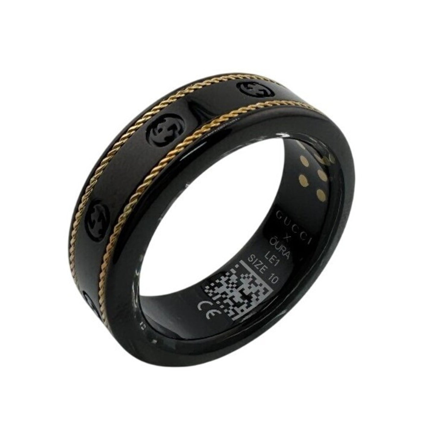 Gucci Gold Black Titanium Band Ring