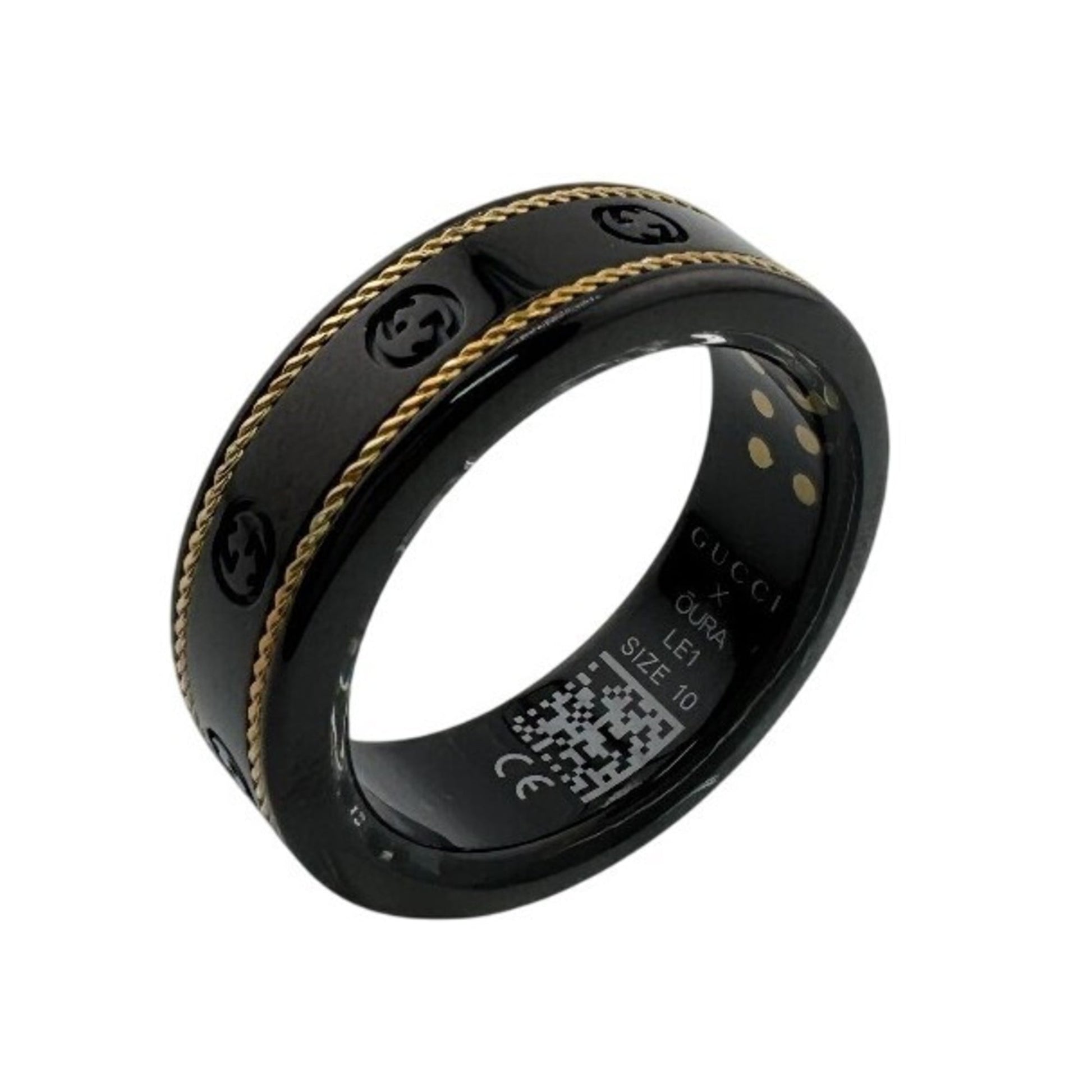 Gucci Gold Black Titanium Band Ring