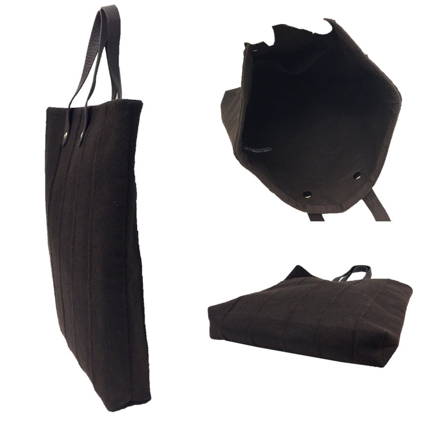 Hermes Dark Wool Tote Bag Brown