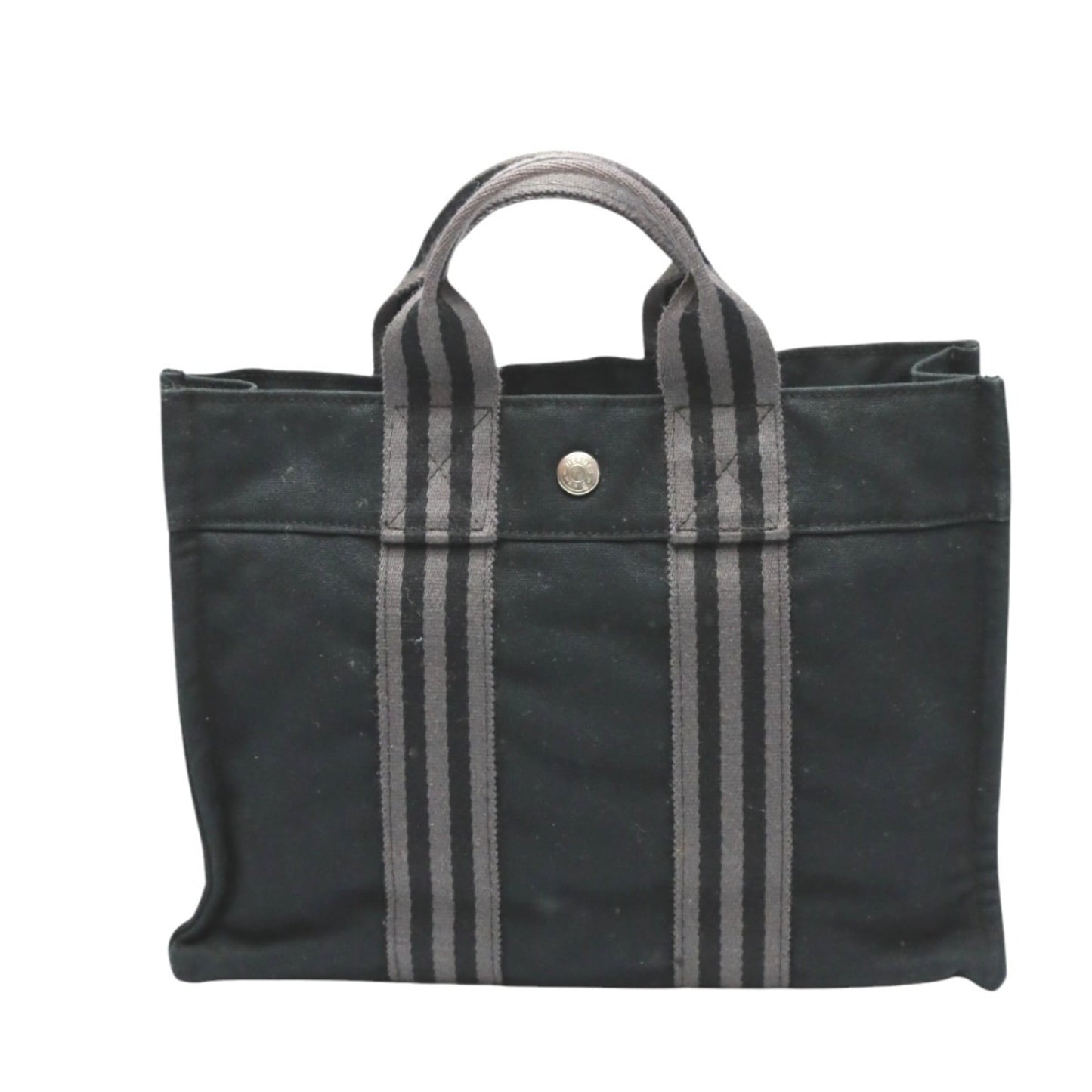 Hermes Her Line Tote Bag Canvas Gray Tote Bag 10