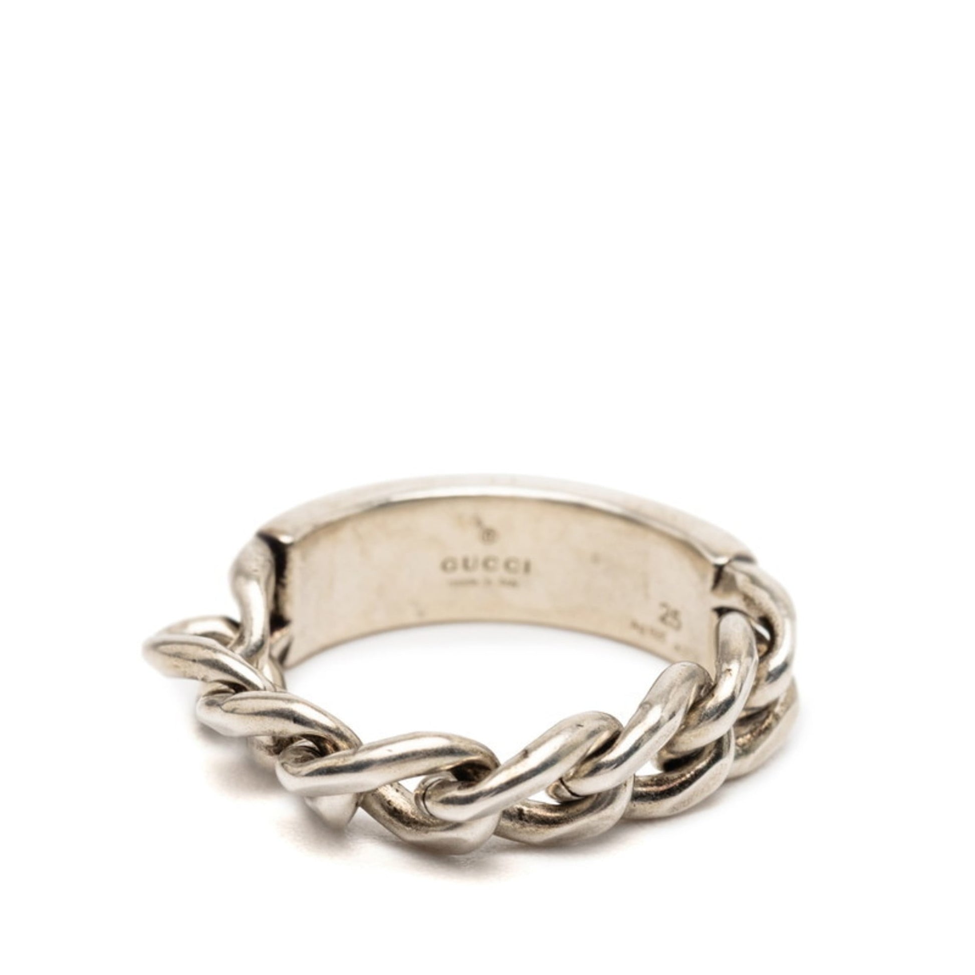 Gucci Silver Light Blue Enamel Silver 925 Band Ring