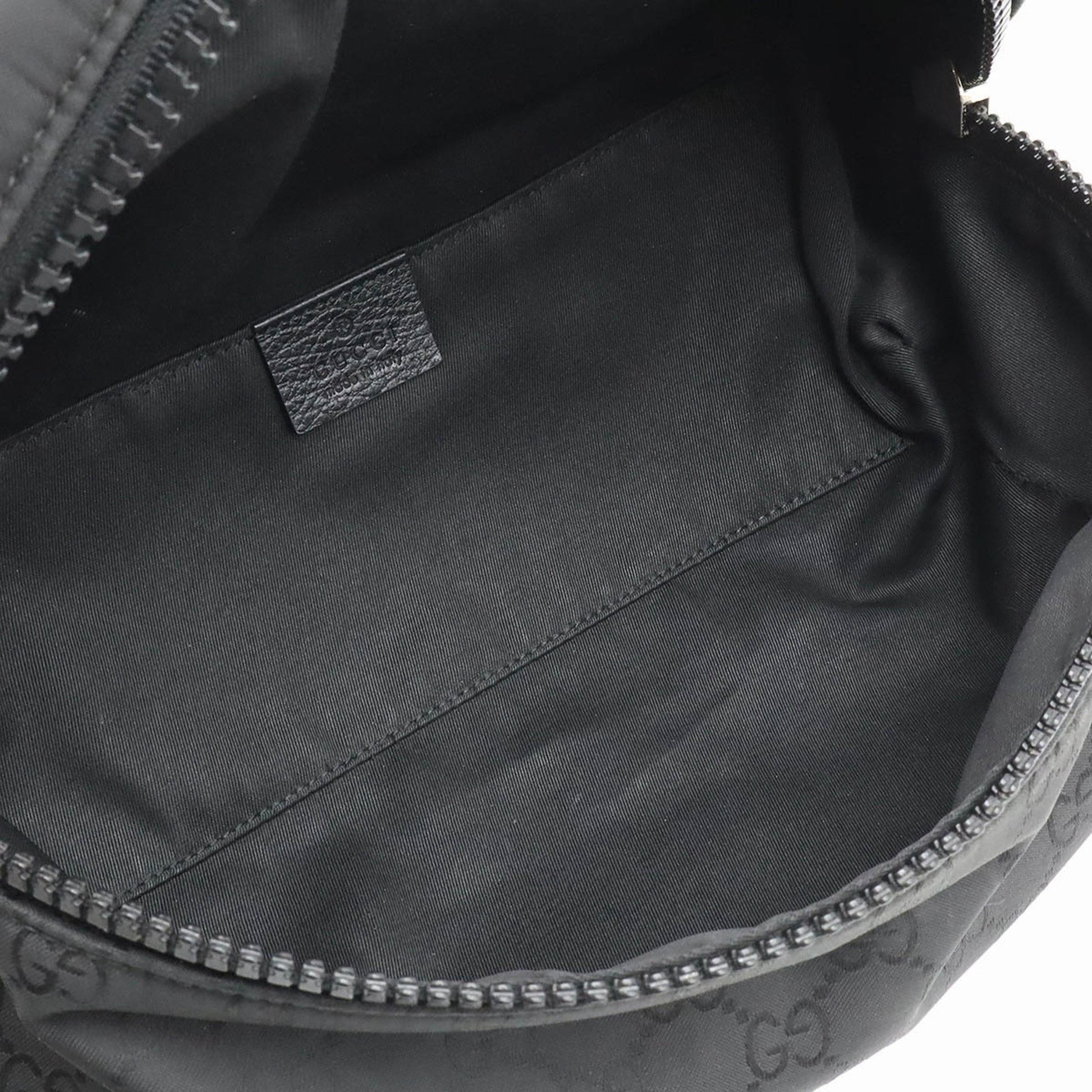 Gucci Black Gray Nylon Leather Pouch Shoulder Bag Sling Bag