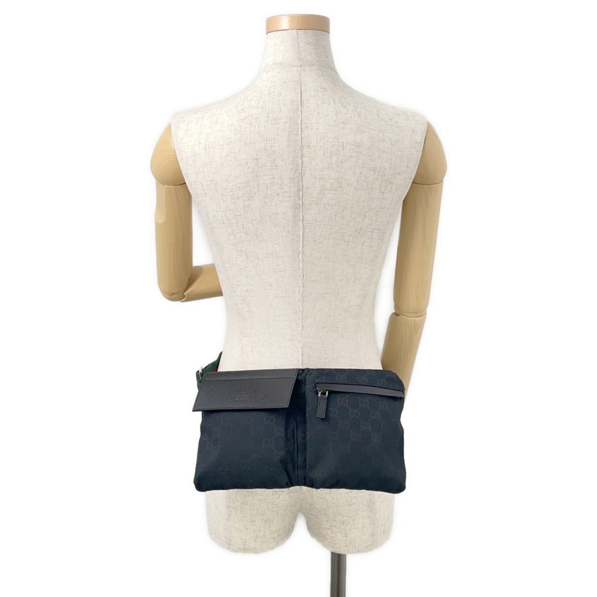 Gucci Sherry Line Black Gg Canvas Sling Bag