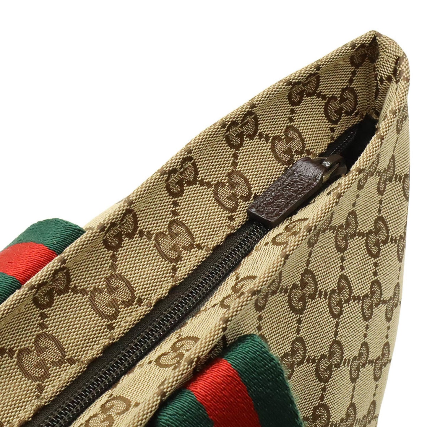 Gucci Beige Green Ivory Khaki Red Color Gg Canvas Leather Shoulder Bag Tote Bag